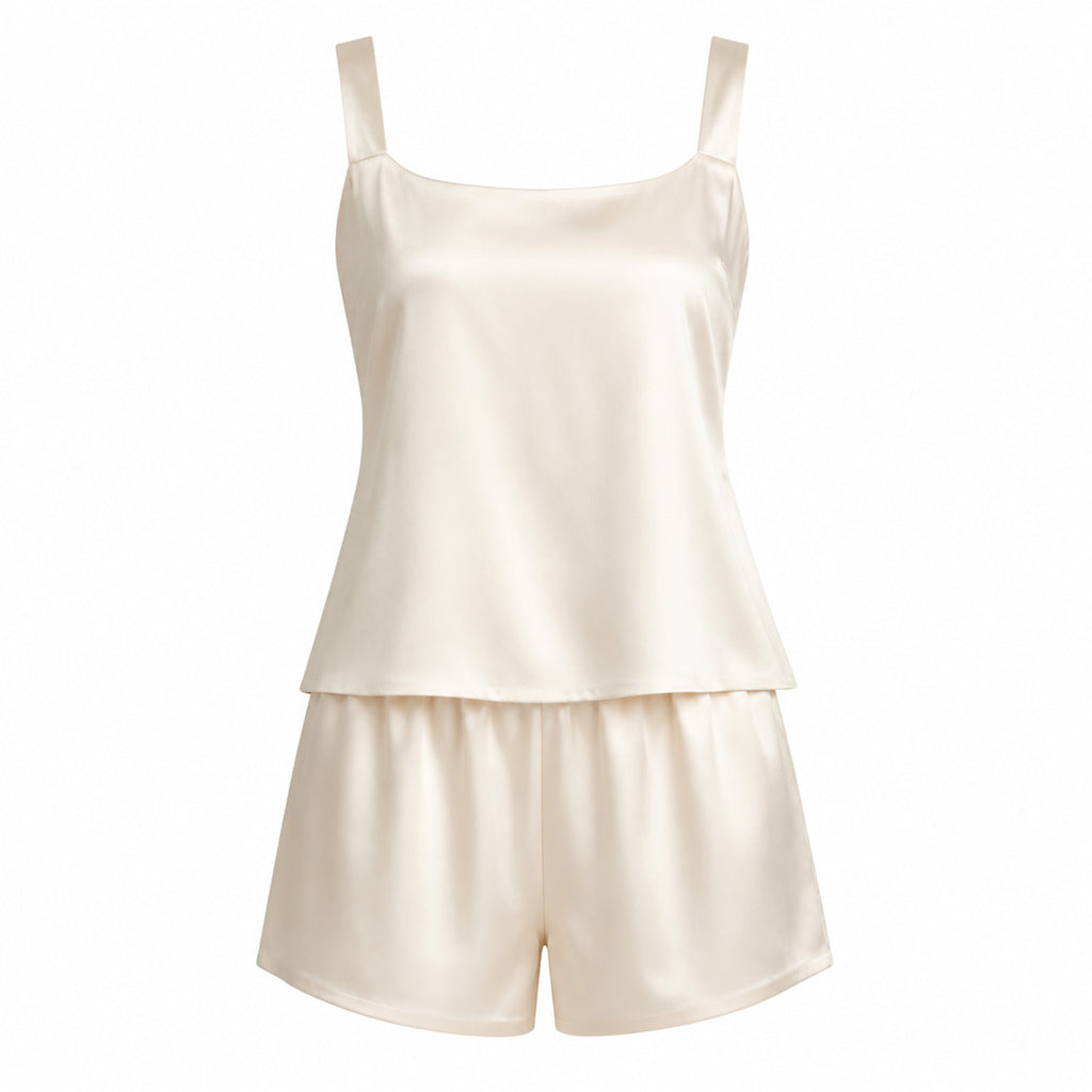 Ensemble Céleste – Pyjama caraco et short satiné